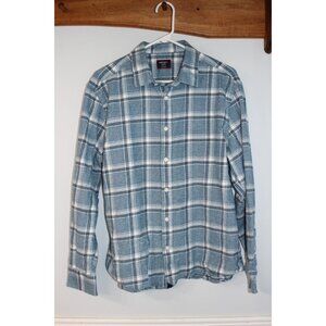 Untuckit Mens Blue & White Plaid Long Sleeve Button-Down Shirt X-Large Regular F